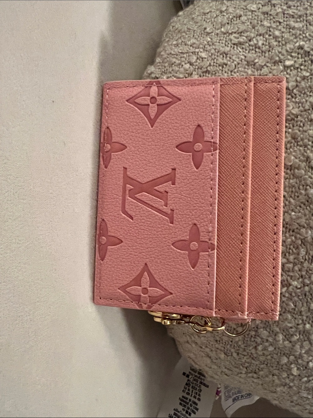 INSPIRED Pink Embossed Card Holder with Charm - Picture 3 of 4